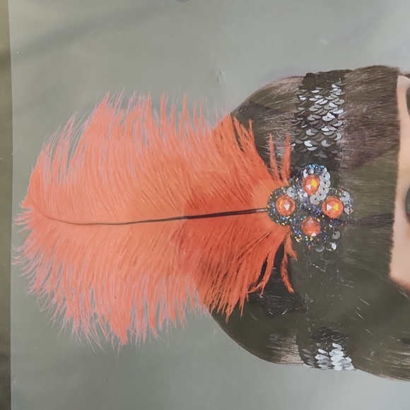 Roaring 20's Headband ☆ Red feather, black band ☆ Brand New in Bag - Picture 2 of 8